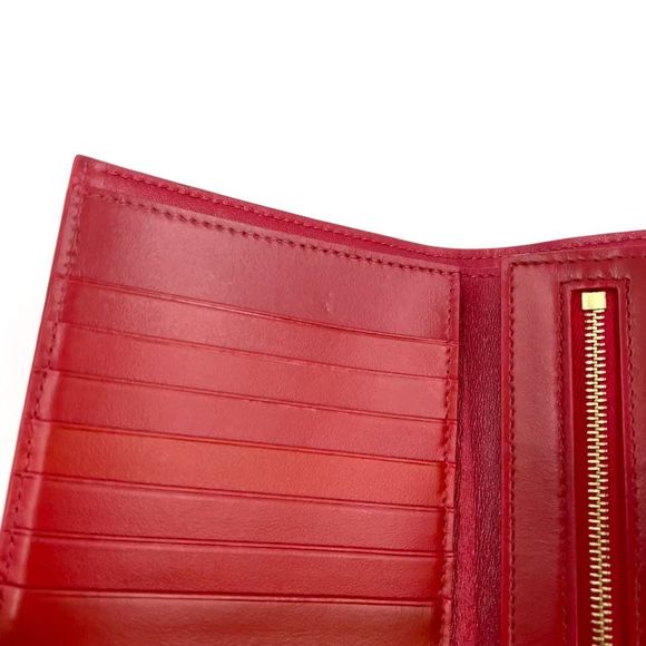 Celine Medium Strap Wallet Leather Red Gold - Picture 6 of 14